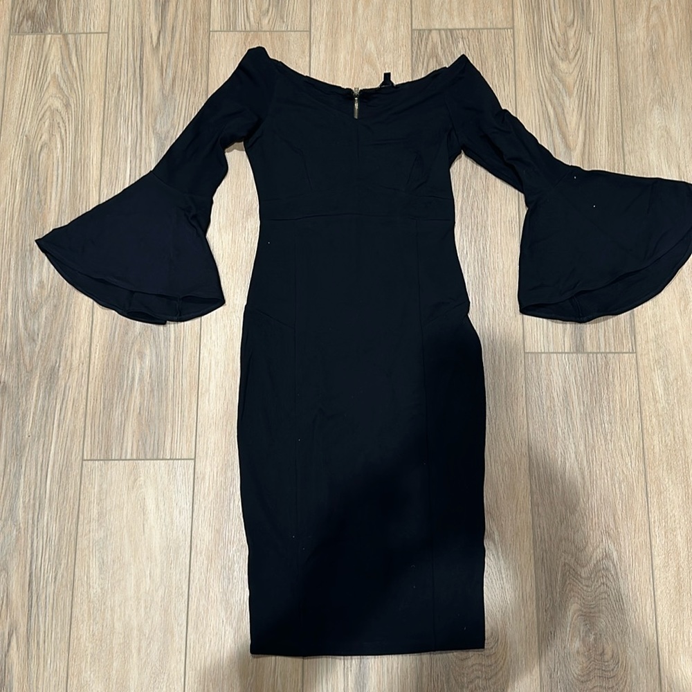 LBD black midi dress